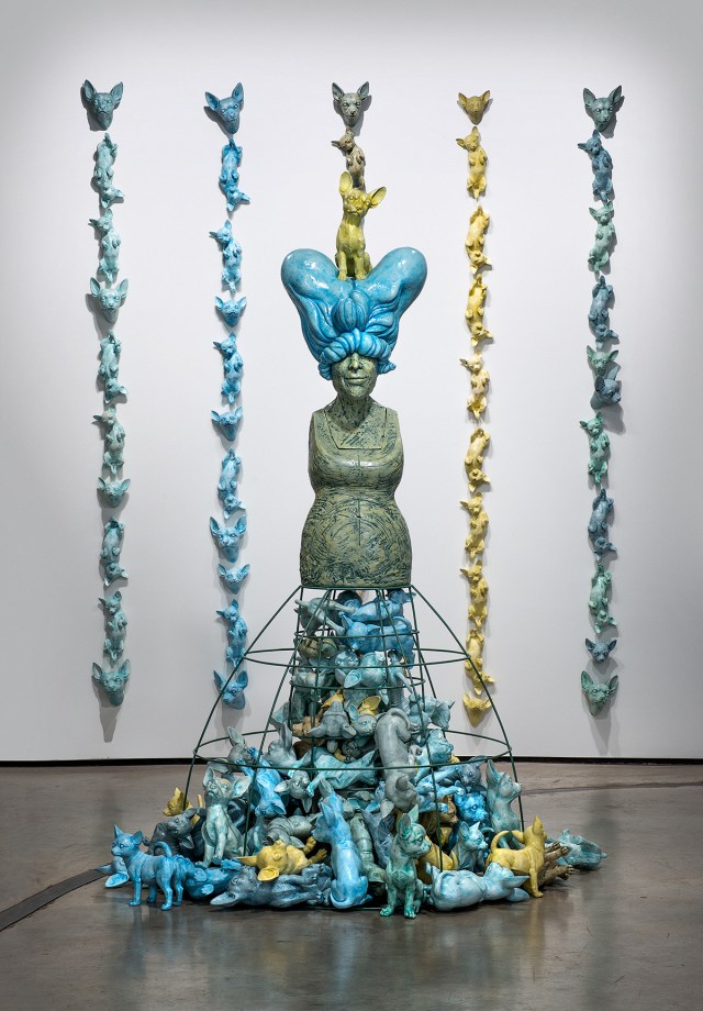 Covetous, a complex work by Oakland-based artist Misty Gamble, on display and presumably for sale in Kansas City