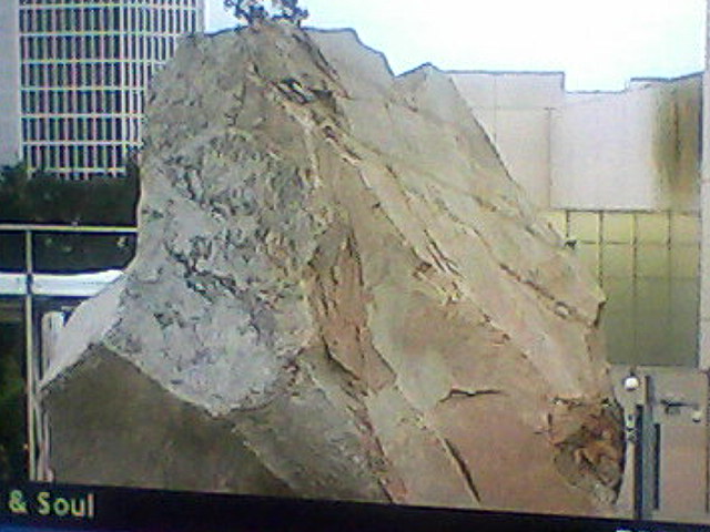 screen capture of "Art and Soul" segment on Heizer piece