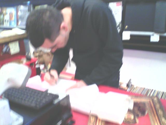 This guy chatted me up while scanning the barcodes of my cds; he had an interesting notion of remixing a 1970s jazz piano dude I like