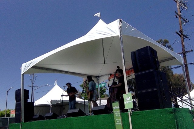 Scott Gates, Chelsea Williams, Chuck Hailes (upright bass) of The Salty Suites