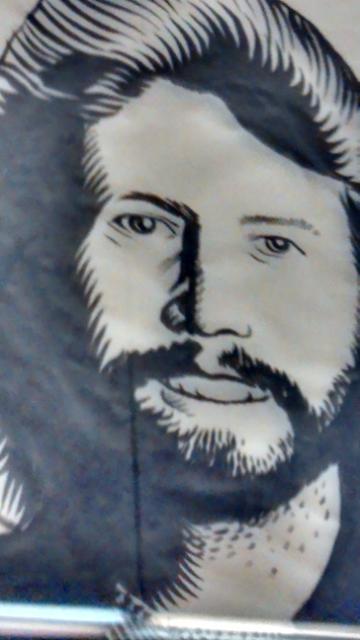 I doubt "I Started A Joke" is one of Greil Marcus' 10 rock songs but I include this because I commissioned Rob Syrett to draw this, hanging in Accent Arts in Palo Alto, when I ran the first time in 2009 for City Council, never used, before this minute, for its intended purpose. Also, covered by Low, a rock band, I'm just sayin'