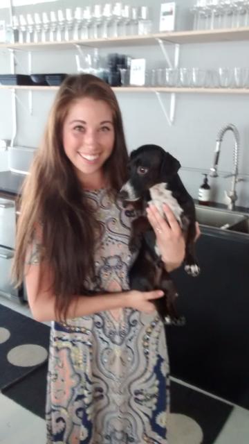 Terry and I met this charming young lady and her dog, Diego, at Austere, a Swedish themed gallery on Hill Street downtown LA-LA, when we stayed at Ace hotel in July, 2014