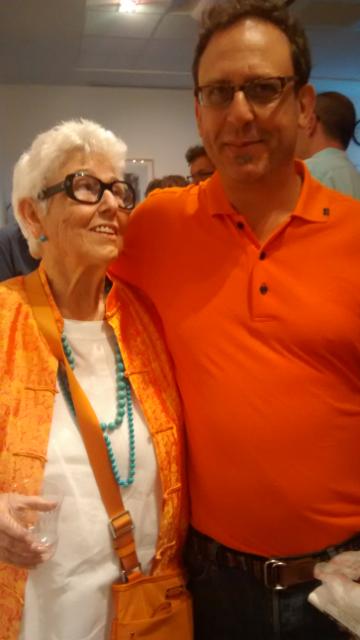 Palo Alto former art commissioner Paula Kirkeby and current City Council candidate at Zirker opening, Thursday in Palo Alto (Peter Kirkeby)