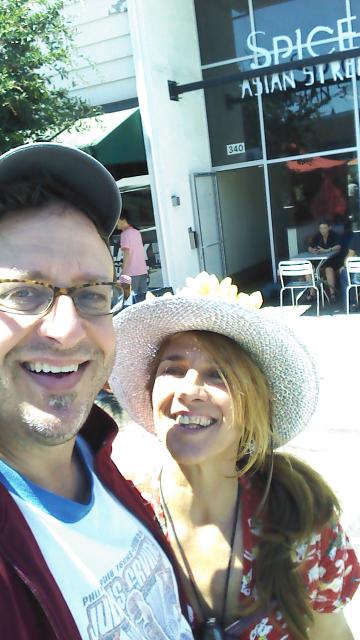 Mia Levin D'bruzzi Simmans caught up and did a selfie at farmer's market which reminds of our sweaty Terman slow dance of 1975, speaking of the looking glass, media age