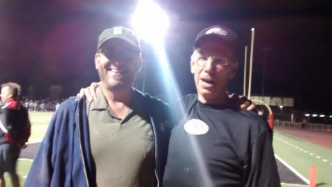 Max McGee Dartmouth '72 singing, Mark Weiss Dartmouth '86 cracking up -- and yeah that's Don Briggs Gunn SPAL champion stage right