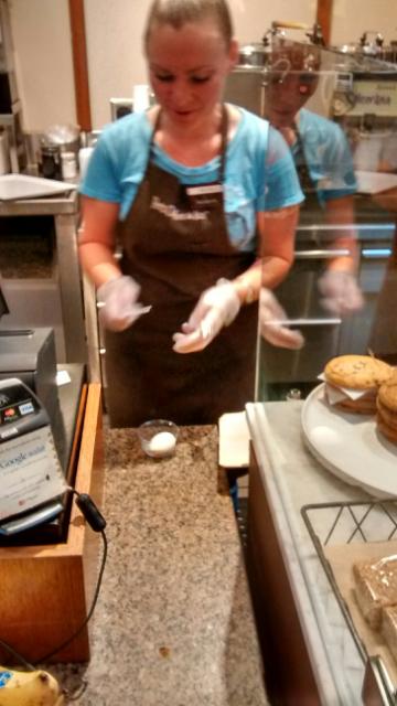 Rachelle egg salad stage 1 or initial stage -- requires plastic knife and fork