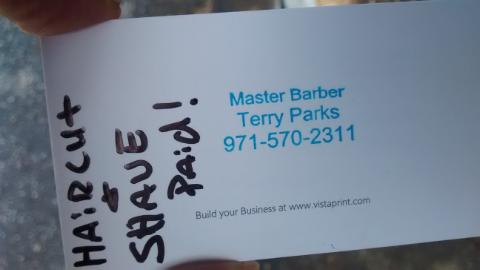 Free haircut for Mike Cobb