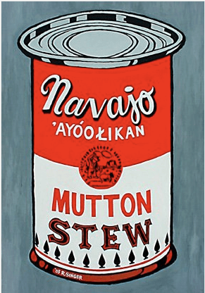 ryan singer is navajo painter and pop artist, i met in santa fe, made this stew