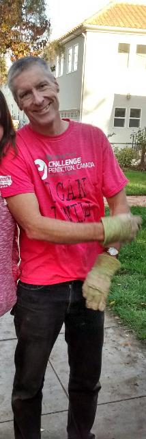 this is a recent and real picture of Eric Filseth, caught working in his Downtown North yard; I edited out our other neighbor since I might have caught a better likeness of her