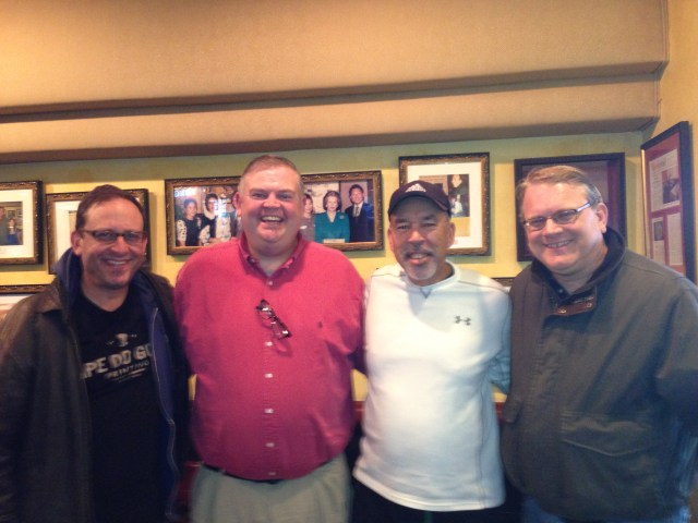 Weiss (1980), Bonini (1981, 1982) Delannoy (1979, 1980) & Bridges (1981), reunited at Chef Chu's November 35 years and 2 tons of rice estimated later