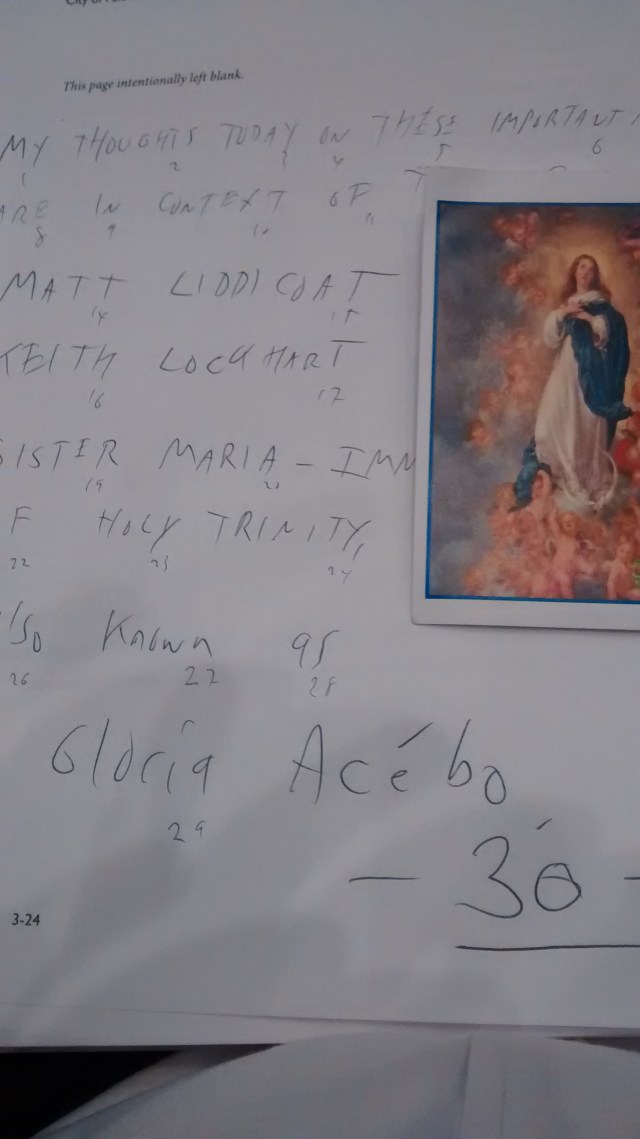 Tune in for 20 seconds to hear me read these names, during oral cmunicatoons