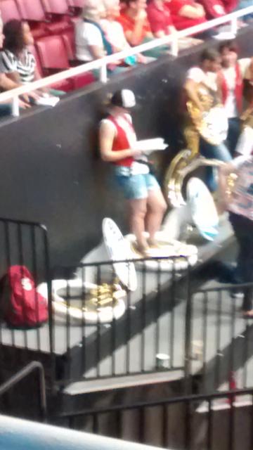 I want a woman with a painted tuba, Hokusai Mt. Fuji Wave, gay pride rainbow, RTFO hat and poetry tome, music by John McCrea, Vince DiFiore, additional lyrics by Mark Weiss