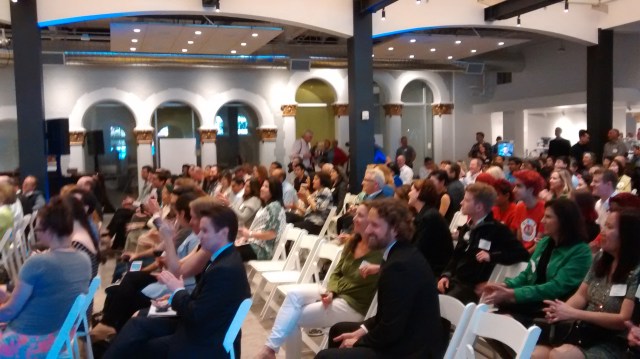 Varsity theater occupied by SAP HanaHaus, soft VIP opening food by palace of Sunnyvale, also a former theater, Murphy street