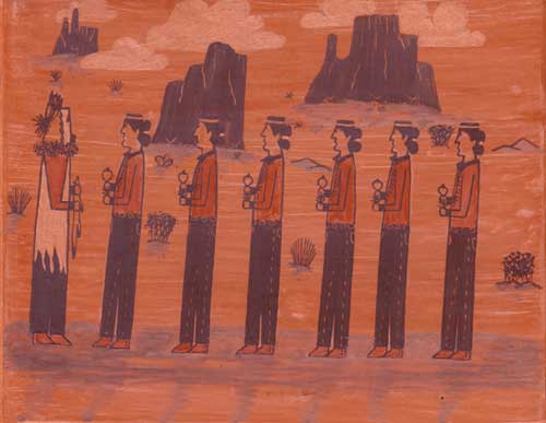 Ida Samie ceramic tile sold by Adobe Gallery of Santa Fe, 1988