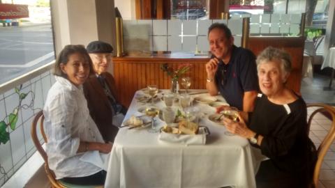 I remember going to a meeting at City Hall then coming back to catch up with Terry and Dad, having dinner at Osteria, unless it was the other way around and I ate a quick bite, went to meeting, left and found them still there. Our fourth wheel was Phyllis the dress seller, whose shop is two doors down. 