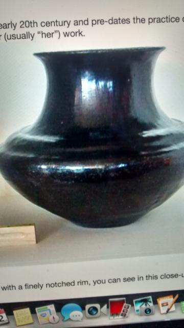 Some of these pots are the work of one person, several herein are joint efforts, but we don't really know who made this beauty; call it a group effort, or by a woman and her forebears. 